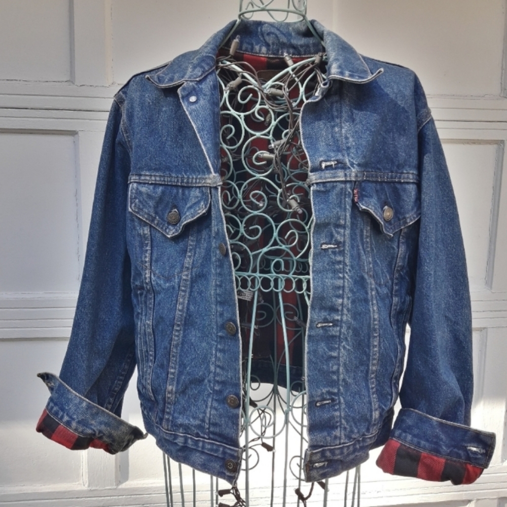 Vintage Levis Jacket Quilted Lining Denim Jeans